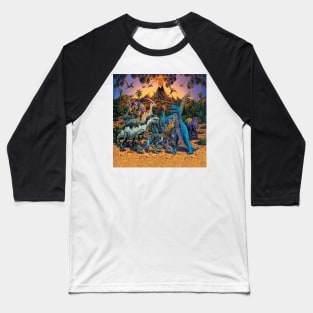 Dinosaurs with volcano Baseball T-Shirt